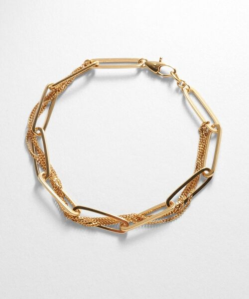 COCOSHNIK ONKITSCH / ココシュニックオンキッチュ ブレスレット・バングル | シルバー ミックスチェーン フラットカーブ スルー ブレスレット GP | 詳細4