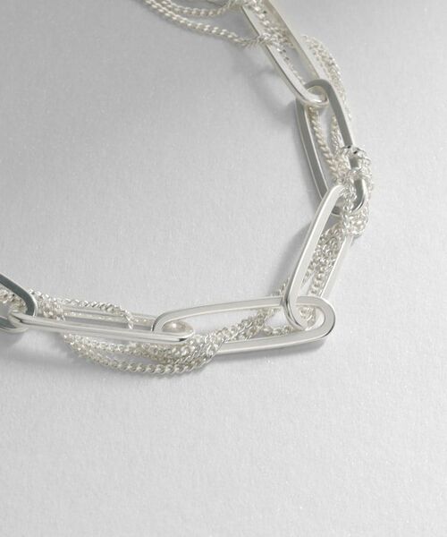 COCOSHNIK ONKITSCH / ココシュニックオンキッチュ ブレスレット・バングル | シルバー ミックスチェーン フラットカーブ スルー ブレスレット | 詳細2