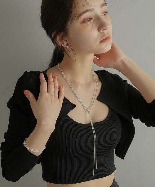 COCOSHNIK ONKITSCH / ココシュニックオンキッチュ ブレスレット・バングル | シルバー ミックスチェーン フラットカーブ スルー ブレスレット | 詳細7