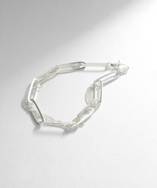 COCOSHNIK ONKITSCH / ココシュニックオンキッチュ ブレスレット・バングル | シルバー ミックスチェーン フラットカーブ スルー ブレスレット（シルバー(600)）