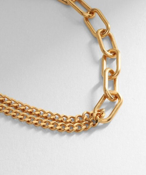 COCOSHNIK ONKITSCH / ココシュニックオンキッチュ ブレスレット・バングル | シルバー ミックスチェーン ケーブルカーブ ドレープ ブレスレット GP | 詳細2