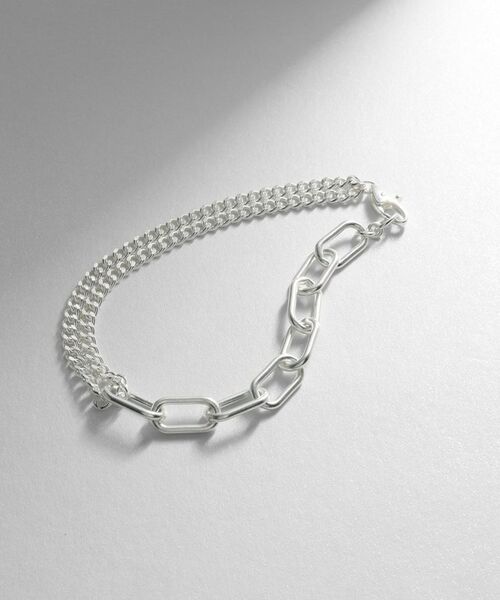 COCOSHNIK ONKITSCH / ココシュニックオンキッチュ ブレスレット・バングル | シルバー ミックスチェーン ケーブルカーブ ドレープ ブレスレット | 詳細1