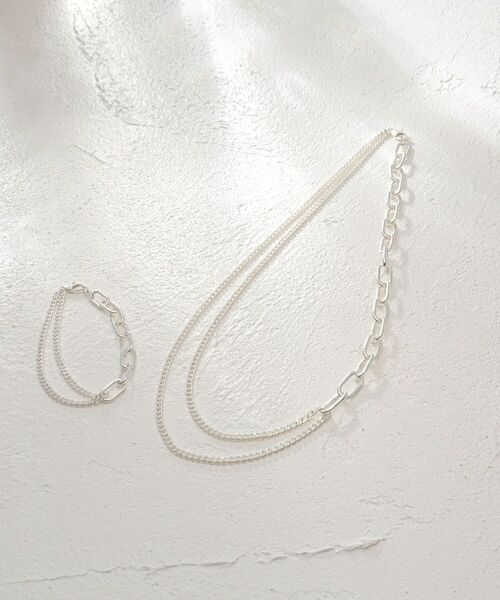 COCOSHNIK ONKITSCH / ココシュニックオンキッチュ ブレスレット・バングル | シルバー ミックスチェーン ケーブルカーブ ドレープ ブレスレット | 詳細5