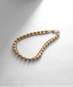 COCOSHNIK ONKITSCH / ココシュニックオンキッチュ ブレスレット・バングル | シルバー コンビネーションチェーン オーバルボール シリンダー ブレスレット GP