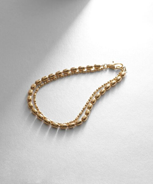 COCOSHNIK ONKITSCH / ココシュニックオンキッチュ ブレスレット・バングル | シルバー コンビネーションチェーン オーバルボール シリンダー ブレスレット GP | 詳細1