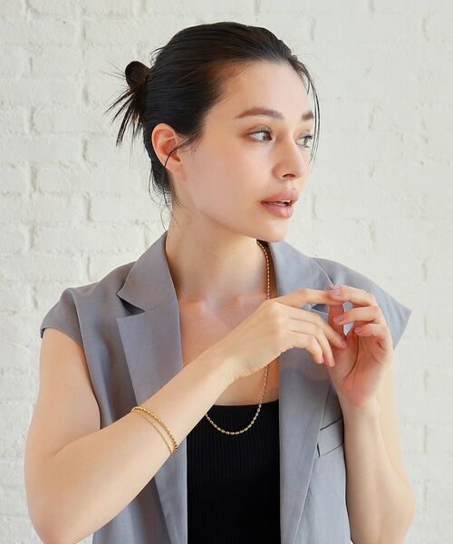 COCOSHNIK ONKITSCH / ココシュニックオンキッチュ ブレスレット・バングル | シルバー コンビネーションチェーン オーバルボール シリンダー ブレスレット GP | 詳細12