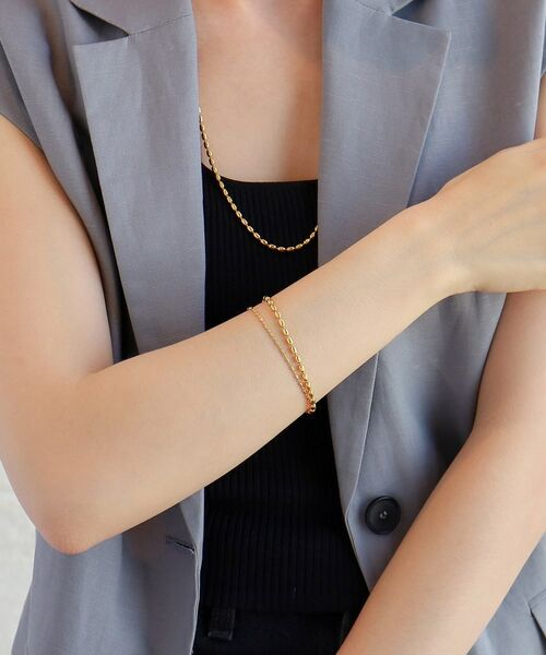 COCOSHNIK ONKITSCH / ココシュニックオンキッチュ ブレスレット・バングル | シルバー コンビネーションチェーン オーバルボール シリンダー ブレスレット GP | 詳細14