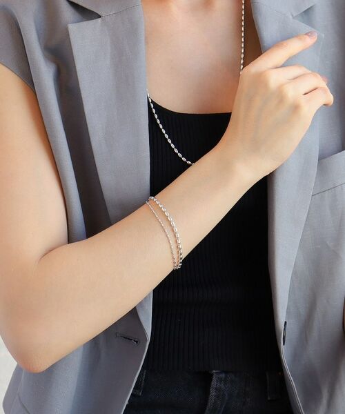 COCOSHNIK ONKITSCH / ココシュニックオンキッチュ ブレスレット・バングル | シルバー コンビネーションチェーン オーバルボール シリンダー ブレスレット | 詳細10