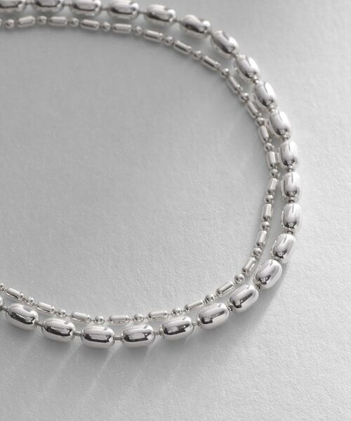 COCOSHNIK ONKITSCH / ココシュニックオンキッチュ ブレスレット・バングル | シルバー コンビネーションチェーン オーバルボール シリンダー ブレスレット | 詳細2