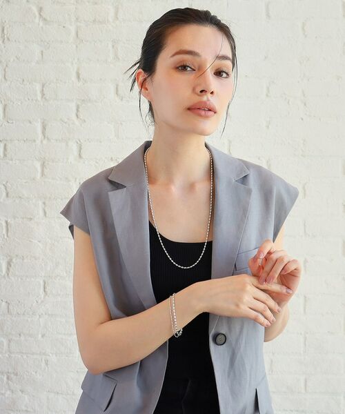 COCOSHNIK ONKITSCH / ココシュニックオンキッチュ ブレスレット・バングル | シルバー コンビネーションチェーン オーバルボール シリンダー ブレスレット | 詳細8