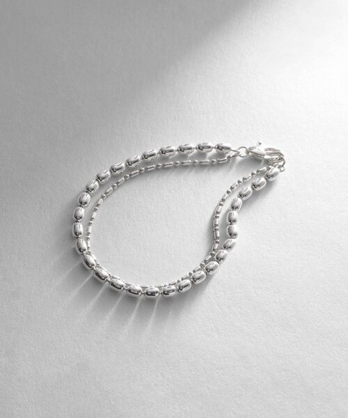 COCOSHNIK ONKITSCH / ココシュニックオンキッチュ ブレスレット・バングル | シルバー コンビネーションチェーン オーバルボール シリンダー ブレスレット（シルバー(600)）