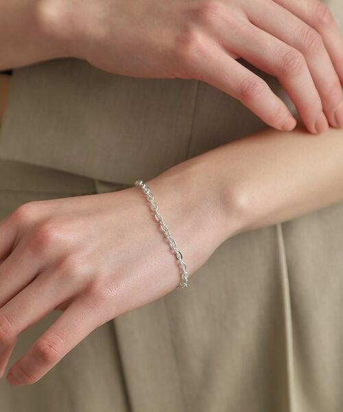 COCOSHNIK ONKITSCH / ココシュニックオンキッチュ ブレスレット・バングル | シルバー デザインチェーン フラットオーバルリンクブレスレット | 詳細9