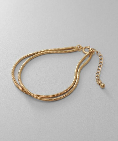 COCOSHNIK ONKITSCH / ココシュニックオンキッチュ ブレスレット・バングル | シルバー スネークチェーン ダブルブレスレット GP（ゴールド(600)）