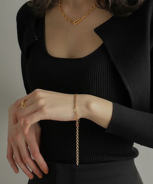 COCOSHNIK ONKITSCH / ココシュニックオンキッチュ ブレスレット・バングル | シルバー ハンギングマルチチェーン ブレスレット GP | 詳細10