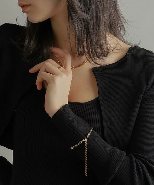 COCOSHNIK ONKITSCH / ココシュニックオンキッチュ ブレスレット・バングル | シルバー ハンギングロングカーブチェーン ブレスレット GP | 詳細10