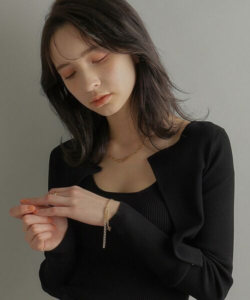 COCOSHNIK ONKITSCH / ココシュニックオンキッチュ ブレスレット・バングル | シルバー ハンギングロングカーブチェーン ブレスレット GP | 詳細8