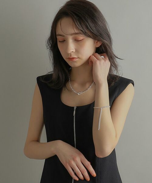 COCOSHNIK ONKITSCH / ココシュニックオンキッチュ ブレスレット・バングル | シルバー ハンギングロングカーブチェーン ブレスレット | 詳細10