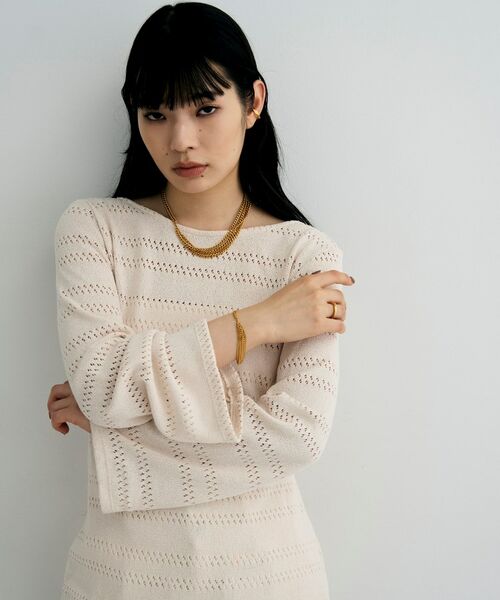 COCOSHNIK ONKITSCH / ココシュニックオンキッチュ ブレスレット・バングル | シルバー カーブチェーンアシンメトリードレープブレスレット GP | 詳細6