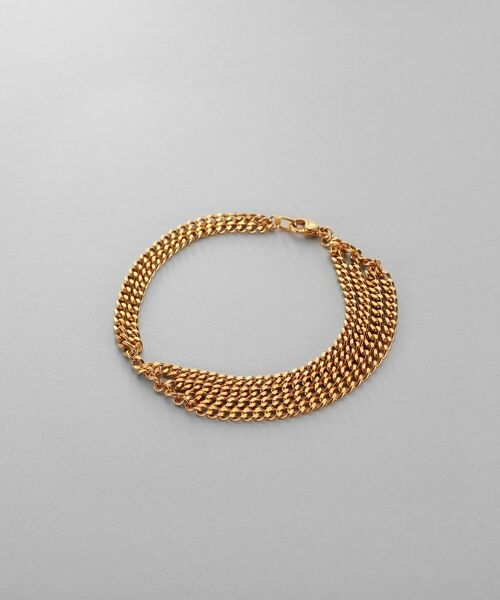 COCOSHNIK ONKITSCH / ココシュニックオンキッチュ ブレスレット・バングル | シルバー カーブチェーンアシンメトリードレープブレスレット GP（ゴールド(600)）