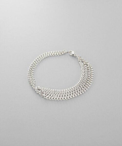 COCOSHNIK ONKITSCH / ココシュニックオンキッチュ ブレスレット・バングル | シルバー カーブチェーンアシンメトリードレープブレスレット | 詳細1