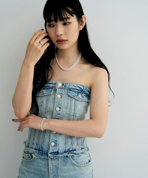 COCOSHNIK ONKITSCH / ココシュニックオンキッチュ ブレスレット・バングル | シルバー カーブチェーンアシンメトリードレープブレスレット | 詳細6