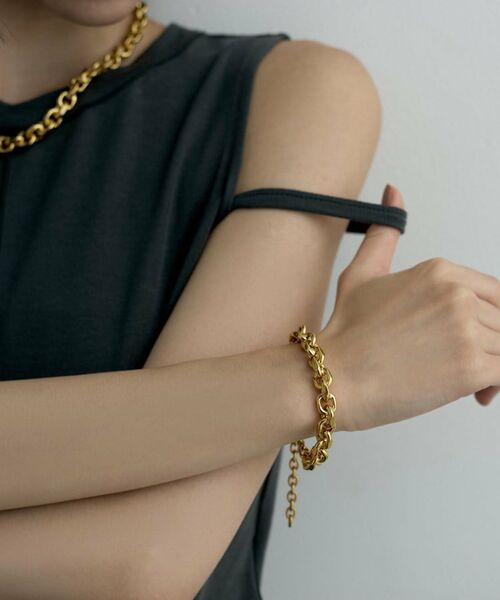 COCOSHNIK ONKITSCH / ココシュニックオンキッチュ ブレスレット・バングル | シルバー デザインチェーン ホロウカットケーブルブレスレット GP | 詳細7