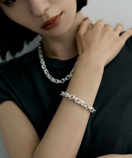COCOSHNIK ONKITSCH / ココシュニックオンキッチュ ブレスレット・バングル | シルバー デザインチェーン ホロウカットケーブルブレスレット | 詳細7
