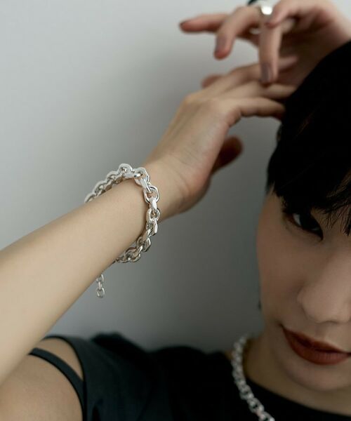 COCOSHNIK ONKITSCH / ココシュニックオンキッチュ ブレスレット・バングル | シルバー デザインチェーン ホロウカットケーブルブレスレット | 詳細8