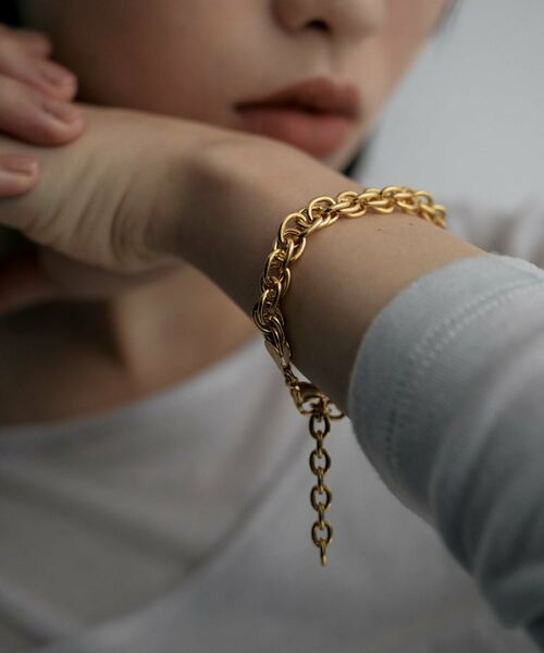 COCOSHNIK ONKITSCH / ココシュニックオンキッチュ ブレスレット・バングル | シルバー デザインチェーン ダブルケーブルブレスレット GP | 詳細8