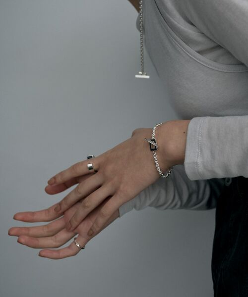 COCOSHNIK ONKITSCH / ココシュニックオンキッチュ ブレスレット・バングル | シルバー カットケーブルチェーン レクタングルマンテルブレスレット S | 詳細9