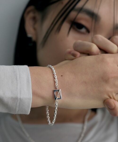 COCOSHNIK ONKITSCH / ココシュニックオンキッチュ ブレスレット・バングル | シルバー カットケーブルチェーン レクタングルマンテルブレスレット L | 詳細9