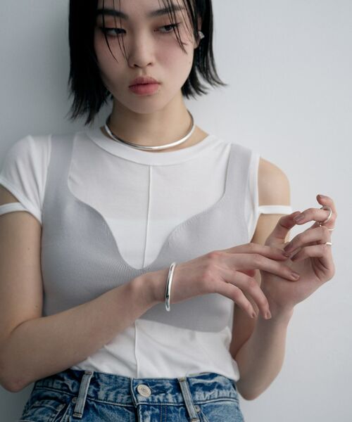 COCOSHNIK ONKITSCH / ココシュニックオンキッチュ ブレスレット・バングル | シルバー ホロウフレキシブルバングルL | 詳細6