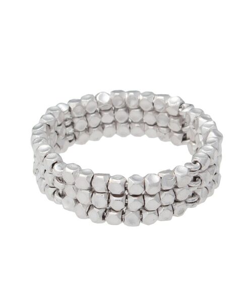 COCOSHNIK ONKITSCH / ココシュニックオンキッチュ リング | カットビーズ 3段リング(ロジウムコーティング) | 詳細2