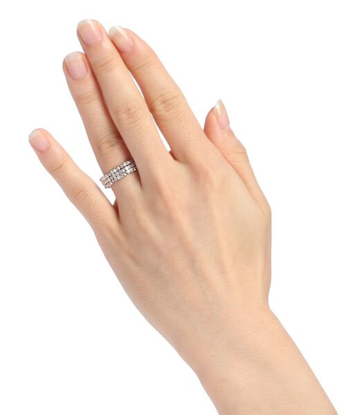 COCOSHNIK ONKITSCH / ココシュニックオンキッチュ リング | カットビーズ 3段リング(ロジウムコーティング) | 詳細4