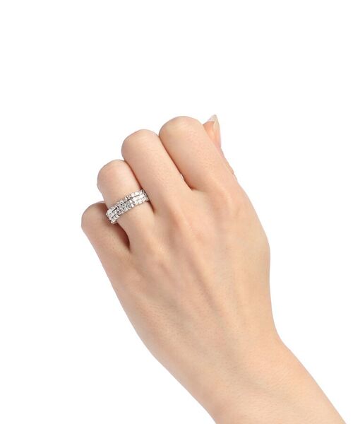 COCOSHNIK ONKITSCH / ココシュニックオンキッチュ リング | カットビーズ 3段リング(ロジウムコーティング) | 詳細5