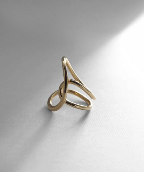 COCOSHNIK ONKITSCH / ココシュニックオンキッチュ リング | シルバー ニュアンスライン クロスフロートリング GP | 詳細1