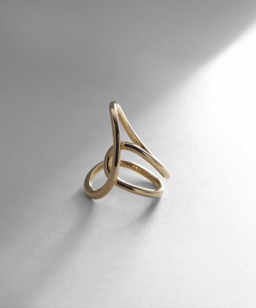 COCOSHNIK ONKITSCH / ココシュニックオンキッチュ リング | シルバー ニュアンスライン クロスフロートリング GP（ゴールド(600)）