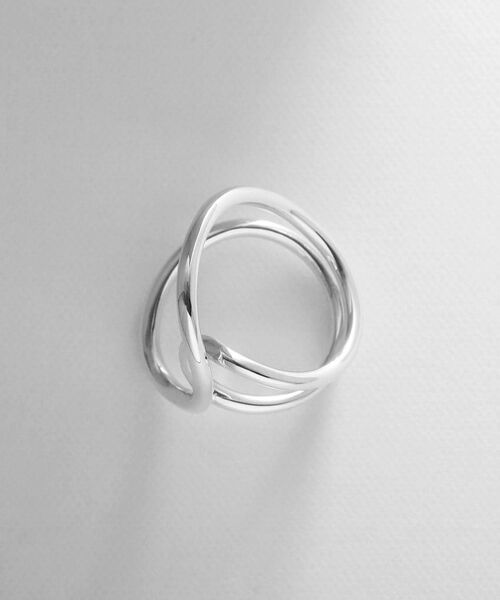 COCOSHNIK ONKITSCH / ココシュニックオンキッチュ リング | シルバー ニュアンスライン クロスフロートリング | 詳細3