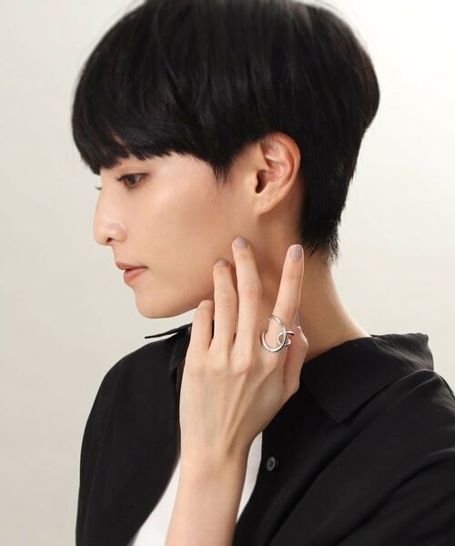 COCOSHNIK ONKITSCH / ココシュニックオンキッチュ リング | シルバー ニュアンスライン クロスフロートリング | 詳細5