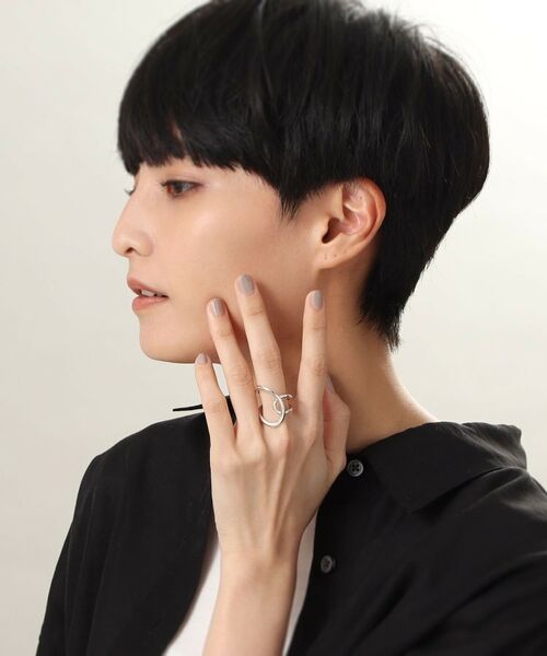 COCOSHNIK ONKITSCH / ココシュニックオンキッチュ リング | シルバー ニュアンスライン クロスフロートリング | 詳細6