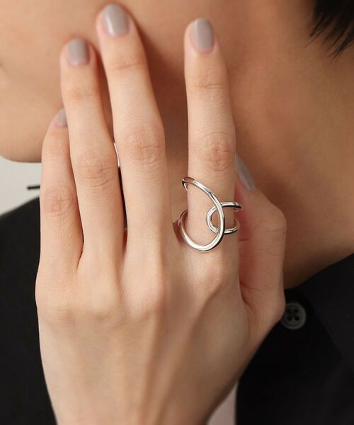 COCOSHNIK ONKITSCH / ココシュニックオンキッチュ リング | シルバー ニュアンスライン クロスフロートリング | 詳細7