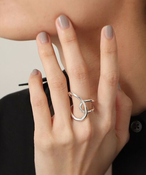 COCOSHNIK ONKITSCH / ココシュニックオンキッチュ リング | シルバー ニュアンスライン クロスフロートリング | 詳細8