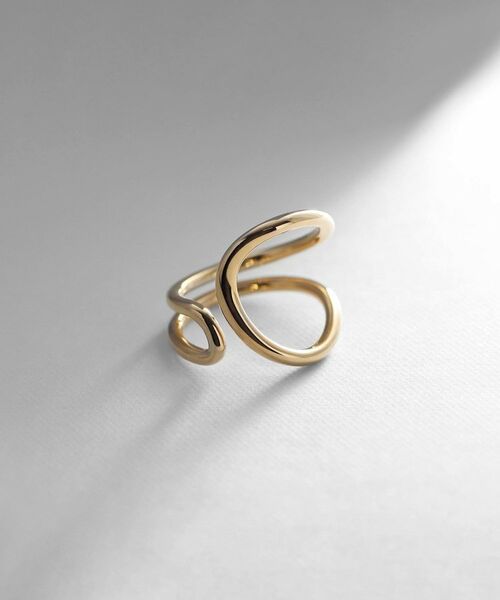 COCOSHNIK ONKITSCH / ココシュニックオンキッチュ リング | シルバー ニュアンスライン アシンメオープンリング GP（ゴールド(600)）