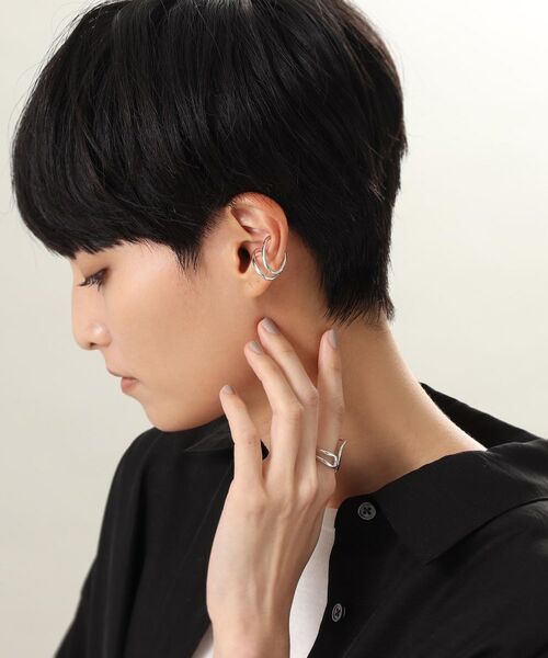 COCOSHNIK ONKITSCH / ココシュニックオンキッチュ リング | シルバー ニュアンスライン アシンメオープンリング | 詳細5