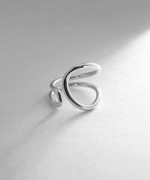 COCOSHNIK ONKITSCH / ココシュニックオンキッチュ リング | シルバー ニュアンスライン アシンメオープンリング（シルバー(600)）
