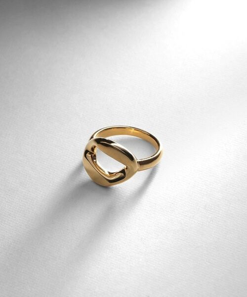 COCOSHNIK ONKITSCH / ココシュニックオンキッチュ リング | シルバー カーブチェーンモチーフ シングルリング GP | 詳細1