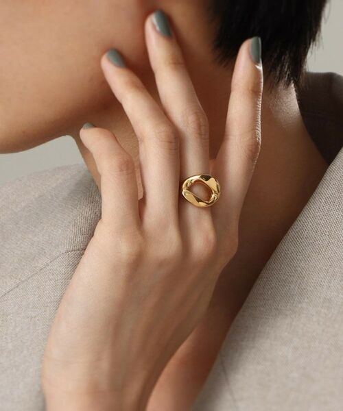 COCOSHNIK ONKITSCH / ココシュニックオンキッチュ リング | シルバー カーブチェーンモチーフ シングルリング GP | 詳細6