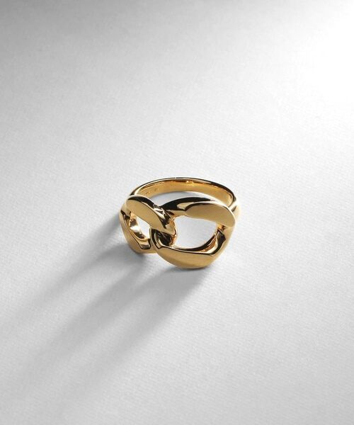 COCOSHNIK ONKITSCH / ココシュニックオンキッチュ リング | シルバー カーブチェーンモチーフ ダブルリング GP | 詳細1