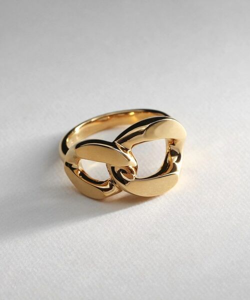 COCOSHNIK ONKITSCH / ココシュニックオンキッチュ リング | シルバー カーブチェーンモチーフ ダブルリング GP | 詳細2