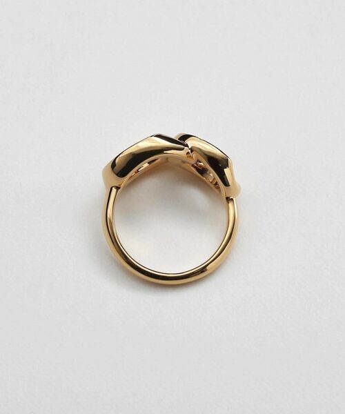 COCOSHNIK ONKITSCH / ココシュニックオンキッチュ リング | シルバー カーブチェーンモチーフ ダブルリング GP | 詳細3